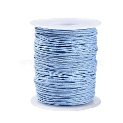 Waxed Cotton Thread Cords, Light Steel Blue, 1mm, about 100yards/roll(YC-R003-1.0mm-168)