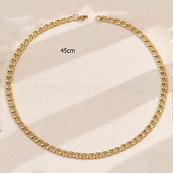 Stainless Steel Lumachina Chain Necklaces for Women Street Party, Golden, 17.72 inch(45cm)(QF8294-2)