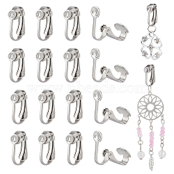 70Pcs 304 Stainless Steel Clip-on Earring Findings, Stainless Steel Color, 16x7.5x10mm(STAS-UN0045-58)