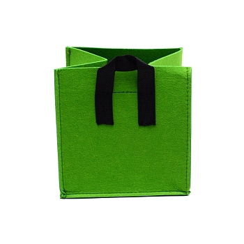 Felt Cloth Bag, with Polyester Handle, Sqaure, Lime Green, 9-1/2x9-5/8 inch(24x24.5cm)