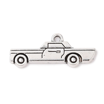 Tibetan Style Zinc Alloy Car Charms, Lead Free & Cadmium Free, Antique Silver, 11x27x2mm, Hole: 2mm