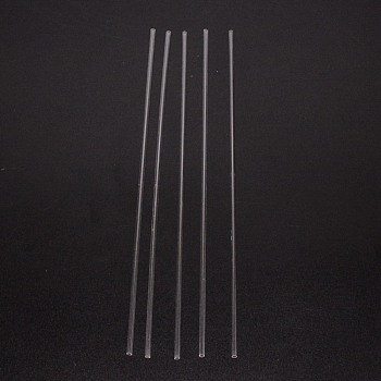 ABS Plastic Column Bar Rods, for DIY Sand Table Architectural Model Making, Clear, 250x3mm, Hole: 2mm, 5pcs/set