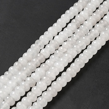Natural White Jade Beads Strands, Rondelle, 6x4mm, Hole: 0.7mm, about 90pcs/strand, 14.96~15.16 inch(38~38.5cm)