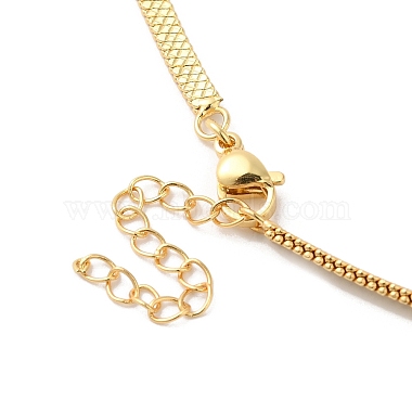 Brass Flat Snake Chain Necklace(NJEW-R260-01G)-3