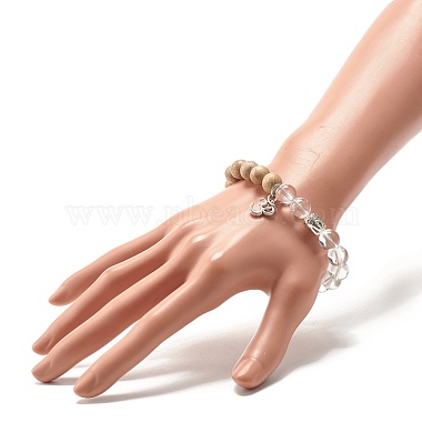 Aum/Om Symbol & Buddha Alloy Charm Bracelet for Teen Girl Women(BJEW-JB07726)-3