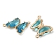 Brass Pave Faceted Glass Connector Charms(FIND-Z020-04U)-2