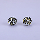Printed Round with Leopard Print Pattern Silicone Focal Beads(SI-JX0056A-05)-1