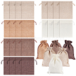 24Pcs 6 Style Burlap Packing Pouches, Drawstring Bags, Polyester Imitation Burlap Packing Pouches Drawstring Bags, for Presents, Mixed Color, 18x13cm, 4pcs/style(ABAG-PH0001-17)