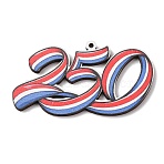 Independence Day Printed Wooden Big Pendants, 250 Charm, 28x50x2.5mm, Hole: 1.7mm(WOOD-B012-01B)