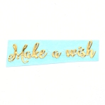 Self Adhesive Brass Stickers, Scrapbooking Stickers, for Epoxy Resin Crafts, Make a Wish, Golden, 40x10x0.1mm(DIY-WH0184-62)