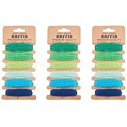 Jute Cord, Jute String, Jute Twine, for Jewelry Making, Mixed Color, 2mm, 6pcs/board, 4m/pc(OCOR-NB0001-05)