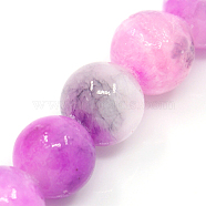Natural Persian Jade Beads Strands, Dyed, Round, Magenta, 8mm, Hole: 1.2~1.5mm, about 50pcs/strand, 16 inch(G-D434-8mm-21)