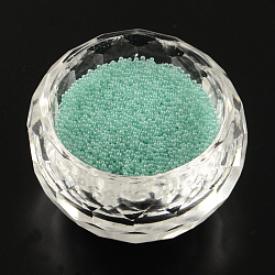 Translucence DIY 3D Nail Art Decoration Mini Glass Beads, Tiny Caviar Nail Beads, Pale Turquoise, 0.6~0.8mm, about 450g/bag(MRMJ-R038-B07)