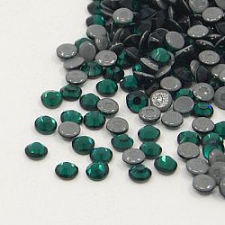 Glass Hotfix Rhinestone, Grade AA, Flat Back & Faceted, Half Round, Emerald, SS6, 1.9~2.0mm, about 1440pcs/bag(RGLA-A019-SS6-205)