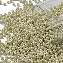 TOHO Round Seed Beads, Japanese Seed Beads, (PF558F) PermaFinish Silver Metallic Matte, 11/0, 2.2mm, Hole: 0.8mm, about 5555pcs/50g(SEED-XTR11-PF0558F)