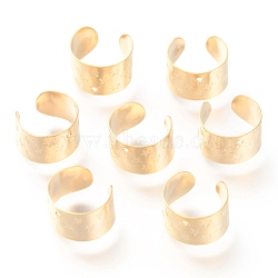 304 Stainless Steel Ear Cuff Findings, with Star Pattern, Golden, 11x7mm, Hole: 1mm(STAS-H151-08G)