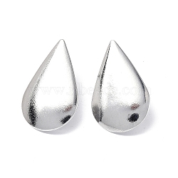 Non-Tarnish Ion Plating(IP) 304 Stainless Steel Stud Earring Findings, with Vertical Loops and Ear Nuts, Teardrop, Stainless Steel Color, 29.5x18.5mm, Hole: 3.5mm, Pin: 0.7mm(STAS-F286-07P)