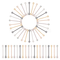 50Pcs 5 Colors 316 Surgical Stainless Steel Eye Pins, Double Sided Eye Pins, Mixed Color, 24 Gauge, 30x3.5x0.5mm, Hole: 2.5x1.9mm, 10pcs/color(STAS-UN0050-56)