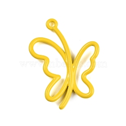 Baking Paint Alloy Pendants, Butterfly, Gold, 26x19x2mm, Hole: 2mm(FIND-G080-01F)