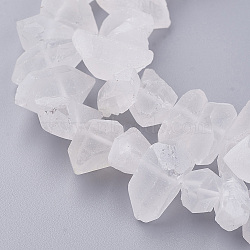 Natural Quartz Crystal Bead Strands, Nuggets, Frosted, 14.5~21.5x8~11x9~11mm, Hole: 1mm, about 45pcs/strand, 15.7 inch(X-G-F336-02)