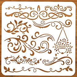 PET Hollow Out Drawing Painting Stencils, for DIY Scrapbook, Photo Album, Vine, 300x300mm(DIY-WH0405-0049)