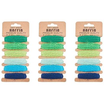 Jute Cord, Jute String, Jute Twine, for Jewelry Making, Mixed Color, 2mm, 6pcs/board, 4m/pc