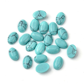Synthetic Turquoise Cabochons, Oval, 6x4x2~2.5mm