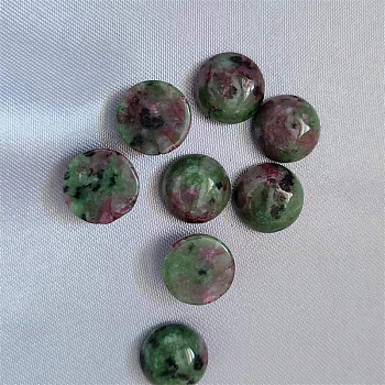 Natural Ruby in Zoisite Cabochons, Flat Round, 8mm