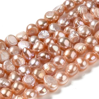 Natural Cultured Freshwater Pearl Beads Strands, Two Sides Polished, Grade 3A+, Chocolate, 5~5.5x5~7x4~5mm, Hole: 0.5mm, about 61~62pcs/strand, 13.58 inch(34.5cm)