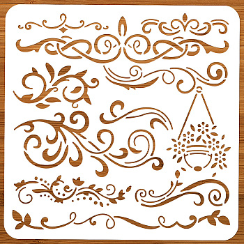 PET Hollow Out Drawing Painting Stencils, for DIY Scrapbook, Photo Album, Vine, 300x300mm