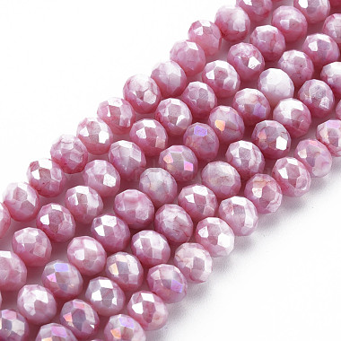 Flamingo Rondelle Glass Beads