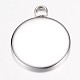 304 Stainless Steel Pendant Cabochon Settings(STAS-P100-16P)-2