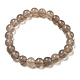 9mm Natural Grey Agate Round Beaded Stretch Bracelets for Women(BJEW-G718-01)-2