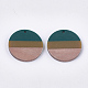 Tri-color Resin & Walnut Wood Pendants(X-RESI-S358-78F)-2