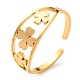 304 Stainless Steel Clover Open Cuff Ring(RJEW-F149-04G)-1