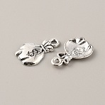 Money Theme Tibetan Style Alloy Pendants, Antique Silver, Bag Pattern, 18x10.5x1.5mm, Hole: 1.4mm(FIND-CJC0004-30AS-02)