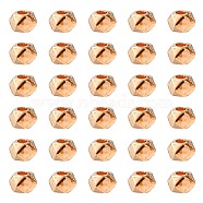 Polyhedron Alloy Finding Beads, Lead Free & Cadmium Free, Rose Gold, 3x3x3mm, Hole: 1mm(FIND-YW0004-25RG)