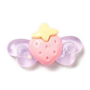 Translucent Resin Cabochons, Strawberry with Wings, Lilac, 14.5~15x26x7~7.5mm(RESI-C035-02D)