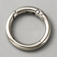 Zinc Alloy Spring Gate Rings, Ring Shape, Platinum, 7 Gauge, 27x3.5mm(FIND-TAC0017-19A-P)