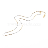 304 Stainless Steel Cable Chain Necklaces, with Lobster Claw Clasps, Golden & Stainless Steel Color, 17.13 inch(43.5cm)(NJEW-JN03425)