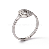 201 Stainless Steel Vortex Adjustable Ring for Women, Stainless Steel Color, US Size 6 1/2(16.9mm)(RJEW-C045-07P)