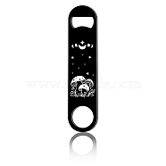 430 Stainless Steel Bottle Openers, Laser Cut, Rectangle, Mushroom, 178x40x2mm(AJEW-WH0259-011)