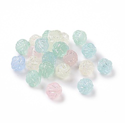 Transparent Frosted Acrylic Beads, AB Color Plated, Round, Mixed Color, 10.5~11mm, Hole: 1.8mm, 770pcs/500g(OACR-P013-36M)