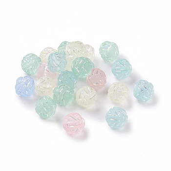 Transparent Frosted Acrylic Beads, AB Color Plated, Round, Mixed Color, 10.5~11mm, Hole: 1.8mm, 770pcs/500g