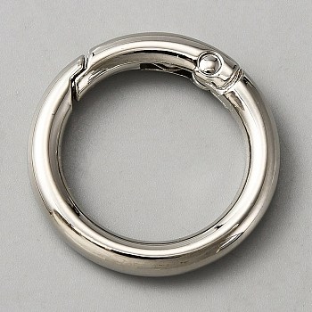 Zinc Alloy Spring Gate Rings, Ring Shape, Platinum, 7 Gauge, 27x3.5mm