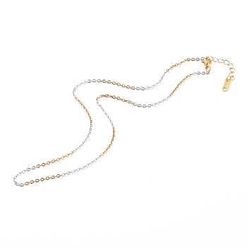 304 Stainless Steel Cable Chain Necklaces, with Lobster Claw Clasps, Golden & Stainless Steel Color, 17.13 inch(43.5cm)
