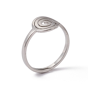 201 Stainless Steel Vortex Adjustable Ring for Women, Stainless Steel Color, US Size 6 1/2(16.9mm)