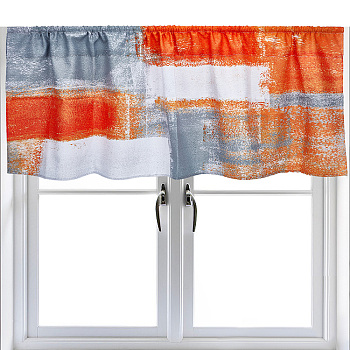 Polyester Valances, Half Window Curtain, for Kitchen Living Room Bedroom, Stain Pattern, 457~461x1370x1mm