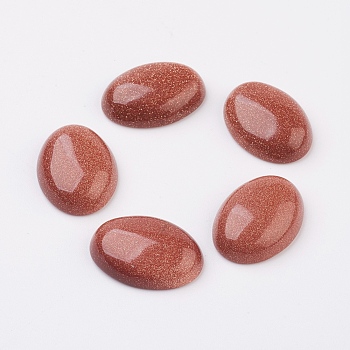 Synthetic Goldstone Flat Back Cabochons, Oval, 40x30x8.5mm