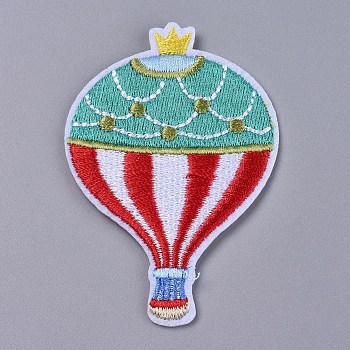 Computerized Embroidery Cloth Iron On/Sew On Patches, Costume Accessories, Hydrogen Balloon, Colorful, 75x50x1mm